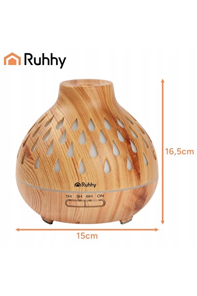 Ruhhy Puri 400ml Difuzor de aromă Umidificator Lumină LED pentru aromaterapie