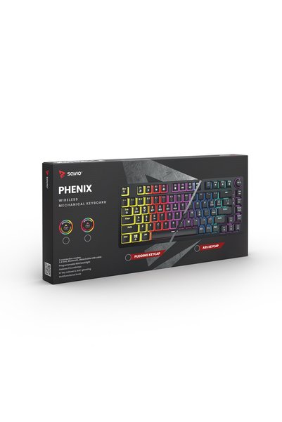 Savio PHENIX Gateron Yellow Pro Pudd Tastatură Mecanică Wireless