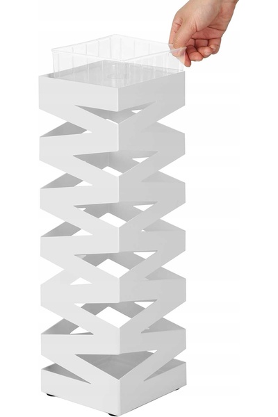 SONGMICS Suport modern pentru umbrele, alb, din metal ajurat, 49 cm, LOFT