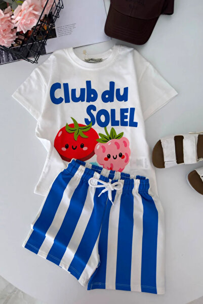 Minigimin Cicileri Club Du Soleil Striped Boys' Shorts Set - Blue