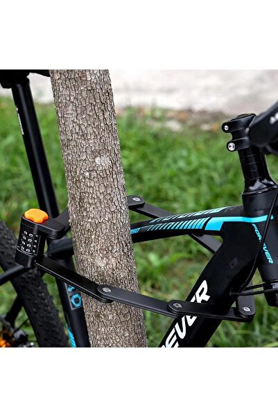 Unitec Antifurt pliabil pentru bicicletă cu cod criptografic, din oțel blinda...