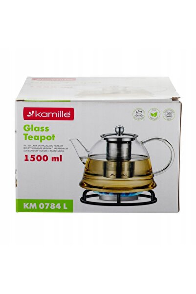 Kamille Infuzor de sticlă pentru ceai, cafea și plante aromatice 1500ml 1,5L