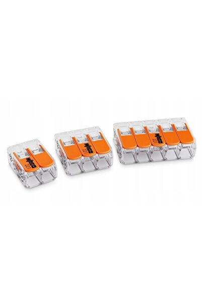 NO BRAND 50 bucăți Conector Wago 221-413 pentru cablu 3x 0.14-4 mm² cu levier...