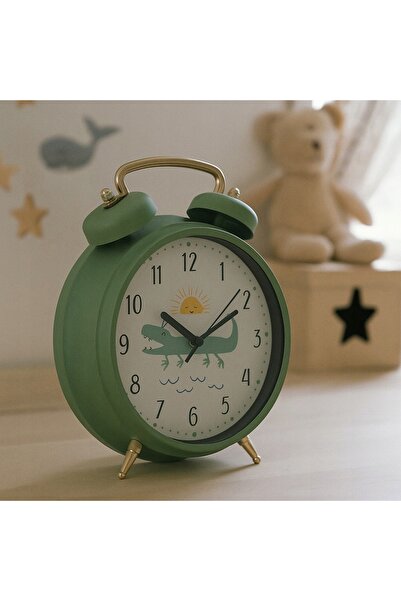 Home Styling Collection Ceas deșteptător pentru copii Ø 24 CM VERDE ALIMENTAT...