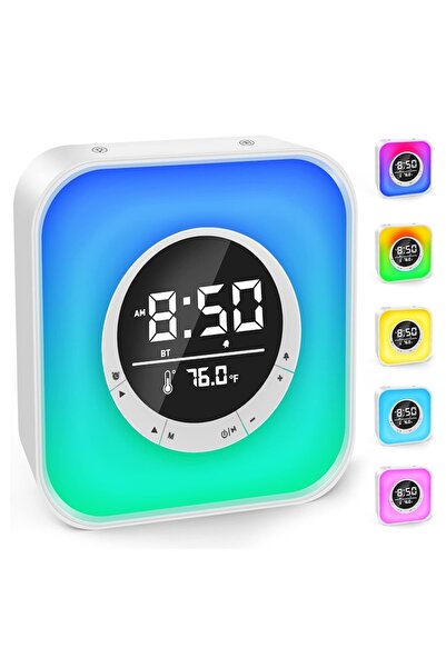 MACVI Ceas deșteptător multifuncțional RGB Bluetooth — Îți luminează dimineți...