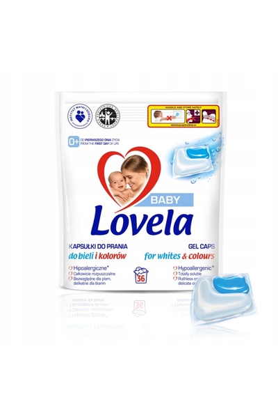 LOVELA Detergent lichid hipoalergenic 2L și capsule de rufe 36 unități