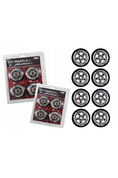 Nils Extreme Roți de cauciuc pentru patine cu rotile de 84 mm, set de 4 Rulme...