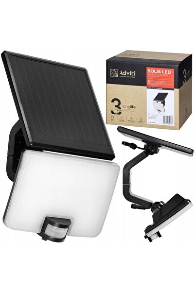 Adviti Lampă solară LED cu halogen, cu senzor de mișcare și crepuscular, 10W,...