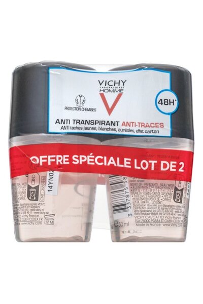 Vichy Homme antiperspirant 48H Anti-Perspirant Anti-Stains 2 x 50 ml