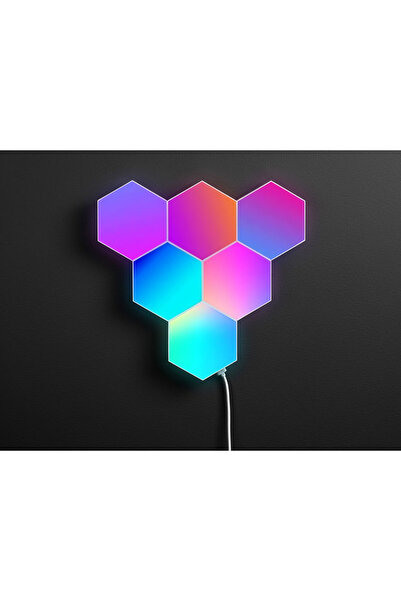 Tracer Iluminare Gaming Hexagonală, Decorațiune Ambientală LED RGB, Telecoman...
