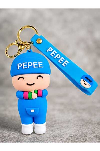 KAYLANIN DÜNYASI Premium Büyük Boy PEPEE Figürlü Silikon Çanta Süsü & Anahtar...