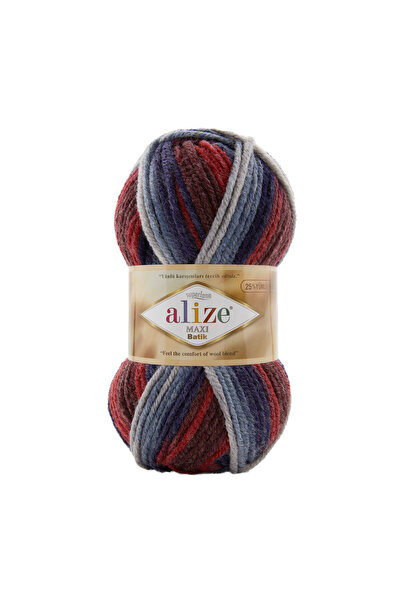 Alize Süperlana Maxi Batik 8130 Kazak,hırka Ipi Kalın %25 Yünlü Batik