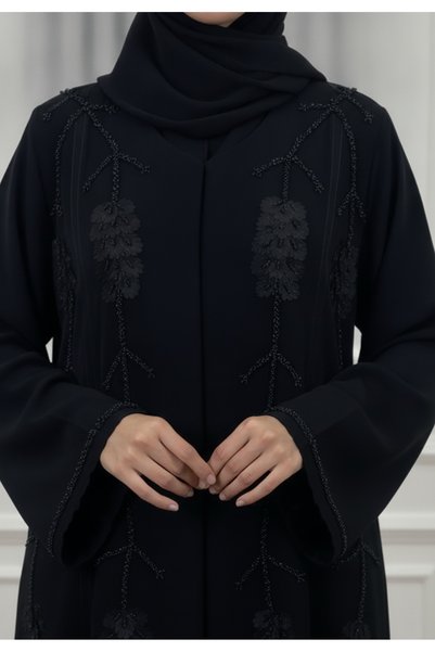 Nukhbaa Salma Embroidered Vine Abaya | Nida Fabric