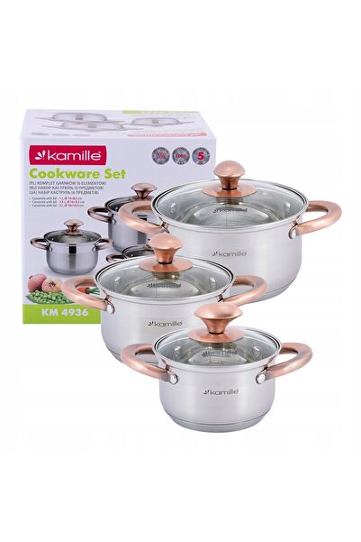 Kamille SET DE OALE DE OȚEL 6EL. Plită cu inducție pe gaz