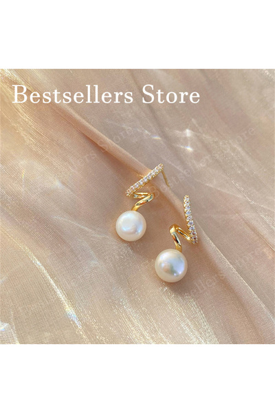 Choice Silver 925 Sterling Silver, Simple, Elegant, Pearl, Zircon, Women's, C...
