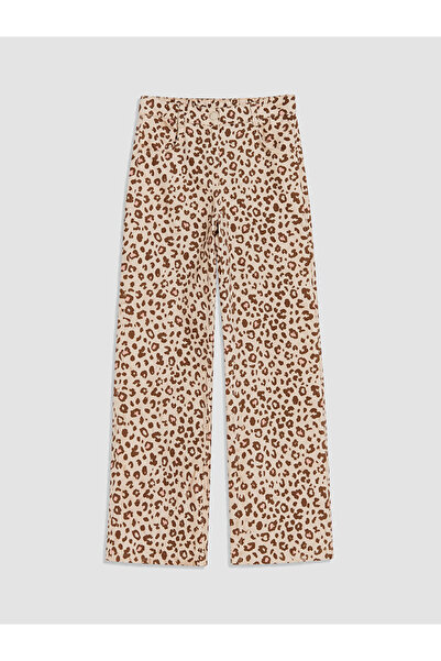 LC Waikiki Wideleg Leopard Patterned Girls' Trousers