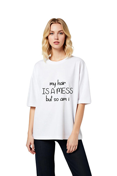 PayBuy Women's Oversize T-Shirt Short Sleeve Round Neck Humorous Printed Rela...