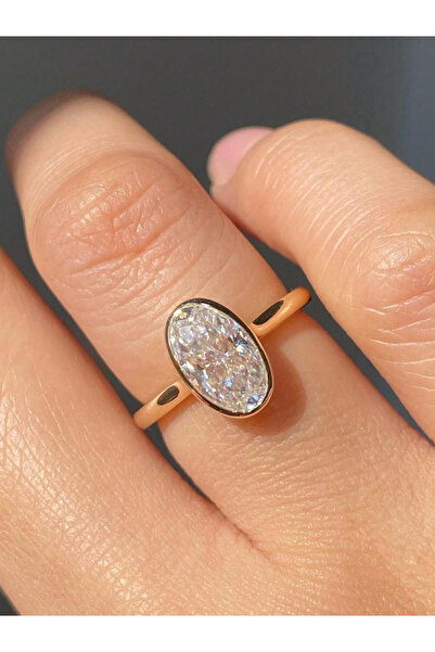 Choice1 7 Golden 925 Sterling Silver Zircon Fashionable Delicate Simple Oval ...
