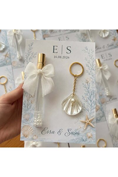 anoragiftstudio Nikah Nişan Hatırası Kolonya Ve İstiridye Anahtarlık Seti 15 ...