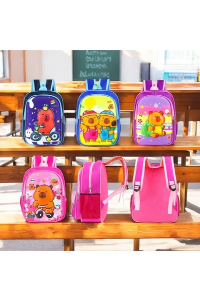 By Rozane Rucsac copii capybara H674 – 33x30 cm, imprimeuri colorate, bretele...