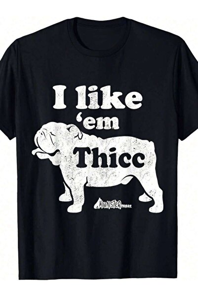 29CUN [قميص بولي-شيرت لطيف] قميص بولدوج إنجليزي، قميص لطيف بطبعة I Like Em Th...
