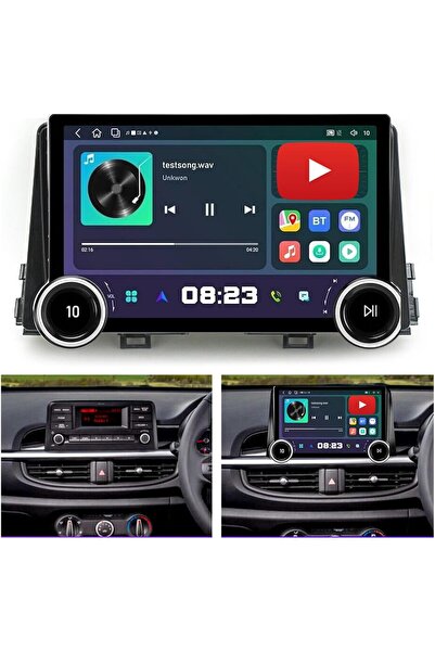 Carplayer شاشة أندرويد لسيارة كيا بيكانتو موديل 2018-2023 مع مقبضين، تدعم كار...