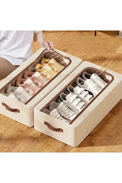 Generic Brand Set 2 cutii pantofi pliabile 30x40x15 cm PVC+nylon, fereastra t...
