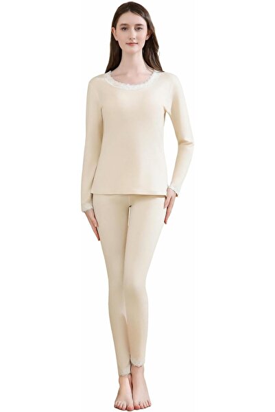 casme Women's Thermal Underwear Set Soft Skin Friendly Long Sleeve Top and Pa...