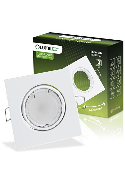 Lumiled PICTOR Plafonieră pătrată încastrată, orientabilă, cu halogen, cu ram...