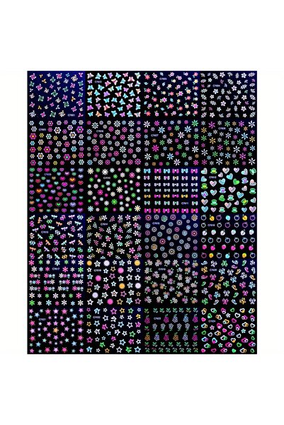 Choice 24pcsyieguanghua 24 Sheets Luminous Floral Bow Nail Art Stickers - Sel...