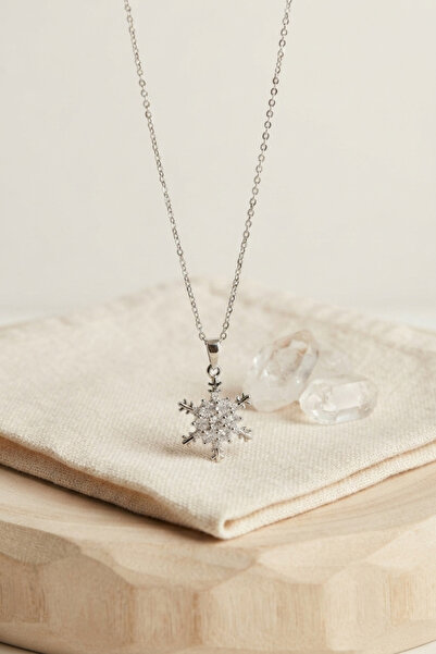 Mega Bazaar 316L Steel Chain Silver Color Snowflake Pendant