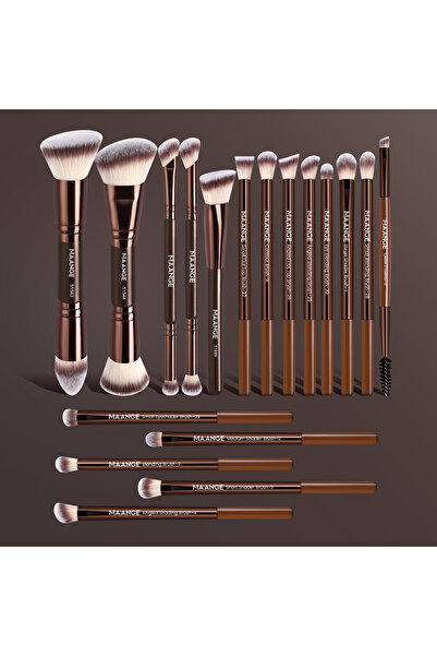 Choice Coffee Brown MAANGE 18pcs Makeup Brush Double Head Facial Makeup Brush...