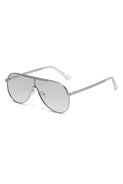Choice5 Silver New Metallic Texture Fashionable And Versatile Retro Sunglasse...