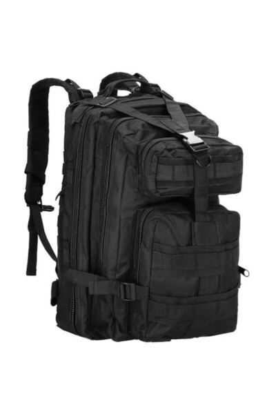 OEM Ghiozdan/rucsac tactic, 4 compartimente, model Survival, camuflaj, negru,...