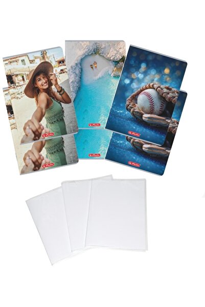 Herlitz Pachet 5 caiete A4 + coperti, 60 file, patratele, hartie 70 g/mp FSC ...