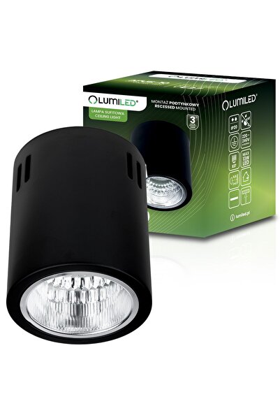 Lumiled Plafonieră fixă rotundă aplicată pe tavan APUS 10 Spot TUBA Negru E27