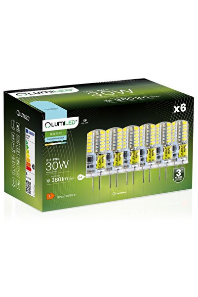 Lumiled 6x Bec LED G4 tip capsulă 4W = 30W 380lm 6500K Lumină rece 360 °   12V