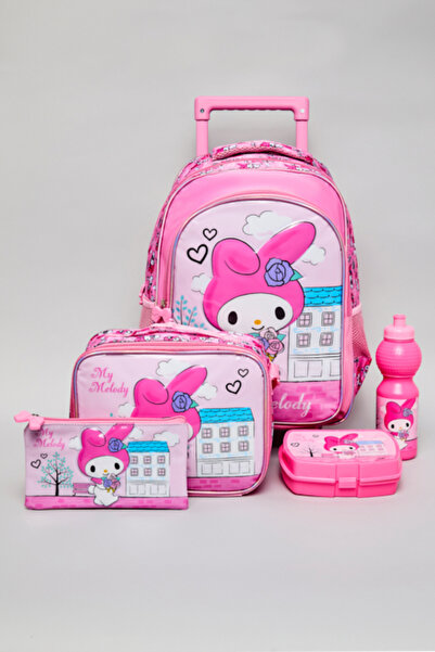 R&B 5 Pack My Melody Print Trolley Backpack Set - 16"