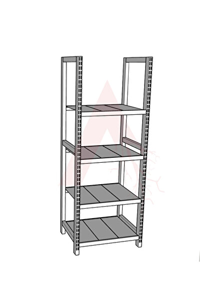 AYYILDIZ RAF 60x90x200 cm 4 Katlı Hafif Rack Raf Sistemi – Beyaz Suntalam Tab...