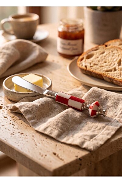 The Mia Gingham Butter Knife Red White