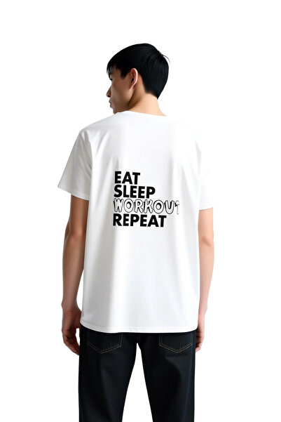 PayBuy Men's Motivational Printed T-Shirt Eat Sleep Train Repeat Writing Comf...