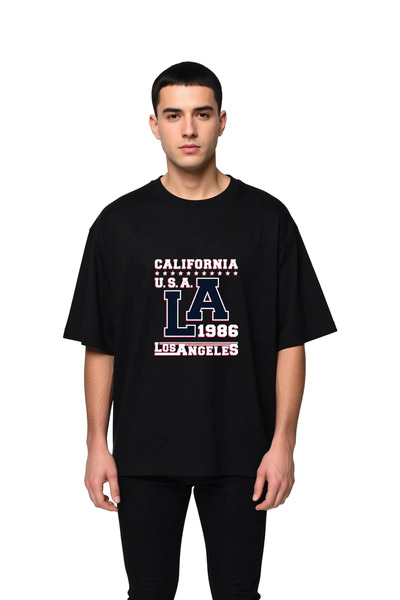 PayBuy Men's Oversize T-Shirt Retro Los Angeles Printed Vintage Style Relaxed...