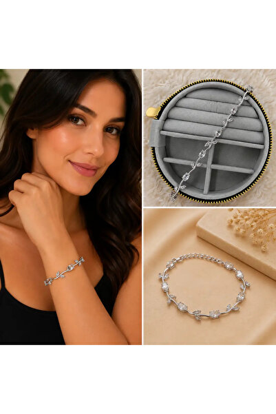 Bozhi White Zircon Stone Silver Color Elegant Bracelet Silver Daily Elegance ...