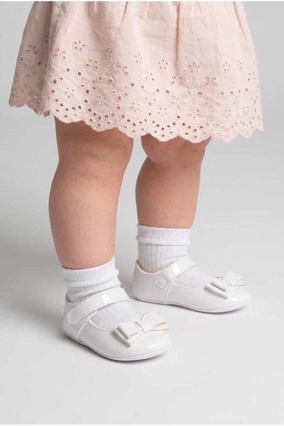 SIRRI Cipele za prve korake balerine sa mašnom za bebe devojčice
