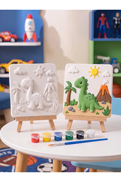 Tabdiko 15x15 Sevimli Dinozor Taş Boyama Seti – Çocuk ve Yetişkin Hobi Kiti