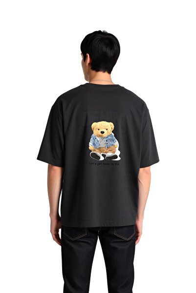 PayBuy Tricou supradimensionat pentru bărbați, cu imprimeu Forever Kot Essent...