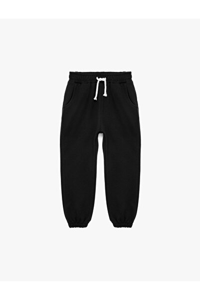 Koton Pocket Detailed, Tie-Waist Cotton Ruched Jogger Sweatpants
