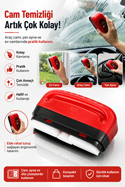 ALL FAST Ergonomik Tutacaklı Araç Cam Temizleme Süngeri İç Cam ve Yan Ayna Bu...
