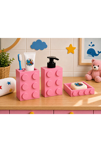Genel Markalar LEGO Uyumlu HPs Banyo Seti – Sıvı Sabunluk, Diş Fırçalık ve Ka...