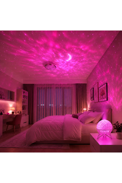 instatech Gece Lambası Galaxy Yıldız Projeksiyon | LED Galaksi Projektörü | A...